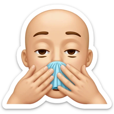 Sneezing on a hand sticker