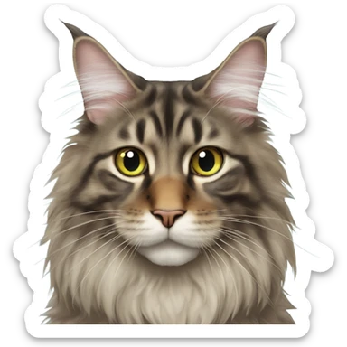 Maine Coon with a fly on his nose sticker