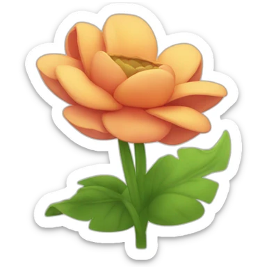 Une fleur avec un ceaur a la place des pétales sticker