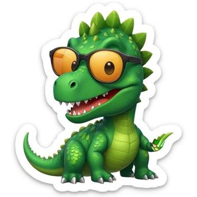 dinosaur wearing sunglasses sticker