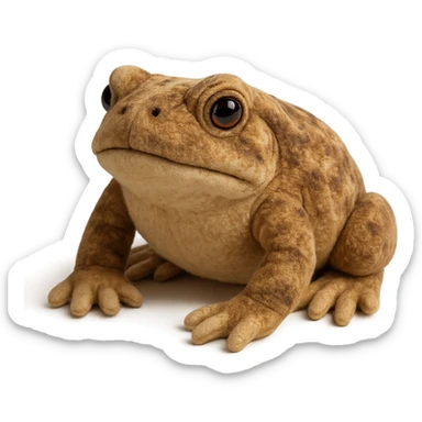 realistic bufo frog doll, plush toy, soft textures, detailed, no background sticker