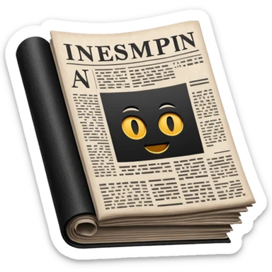 all-black or dark newspaper (it's important to not generate it with white spaces) sticker