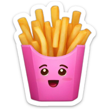 Pink French fries sticker