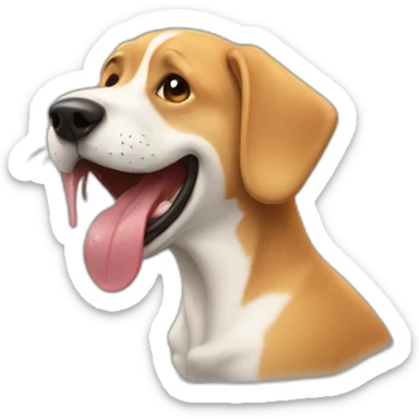 Dog Licking his owner sticker