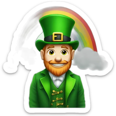 Leprechaun making bm at the end of a rainbow sticker