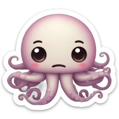 Cute kraken cute face eyes closed making yoga sticker