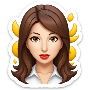 Cinematic Realistic Nancy Ajram Pop Culture Emoji, depicted with a charismatic modern portrayal of the celebrated singer rendered with crisp detail and energetic lighting. sticker