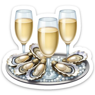 Oysters and champagne  sticker