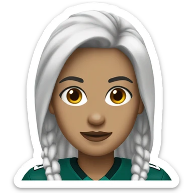 white woman wearing eagles gear - black hair  sticker