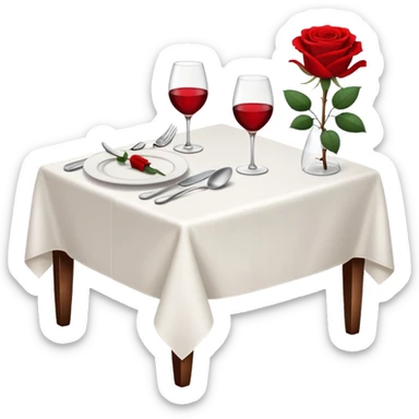 Fine dining romantic restaurant table set for two sticker