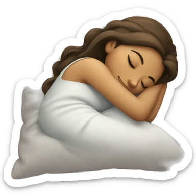 Sleeping girl on pillow sticker
