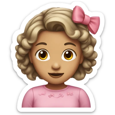 Girl with hair bow sticker