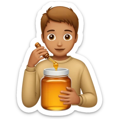 hugging a jar of honey sticker