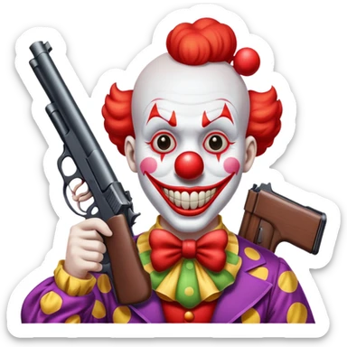 clown with a gun sticker