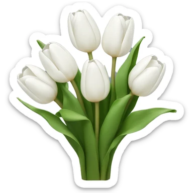 white tulip bouquet  sticker