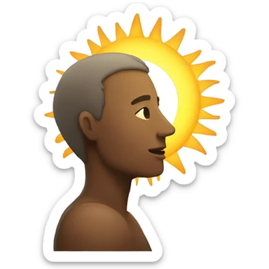 person staring at the sun sticker