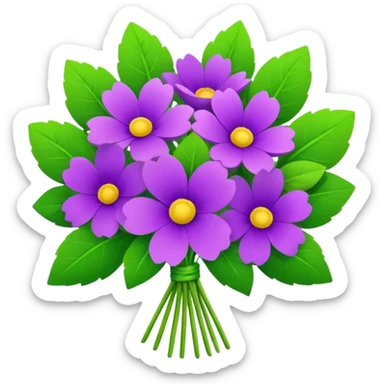 Purple and green flowers combo sticker