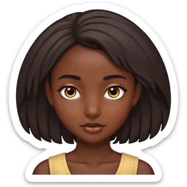 dark-skinned girl portrait focus sticker