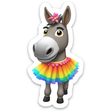 A donkey wearing a tutu  sticker