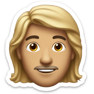 tunisian man with longue hair and a slim face sticker