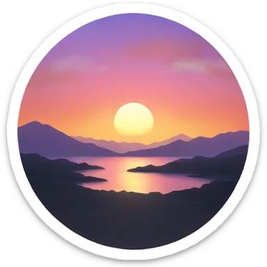 sunset sticker