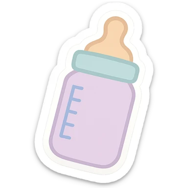 Recolor the baby bottle sticker in soft pastel colors sticker