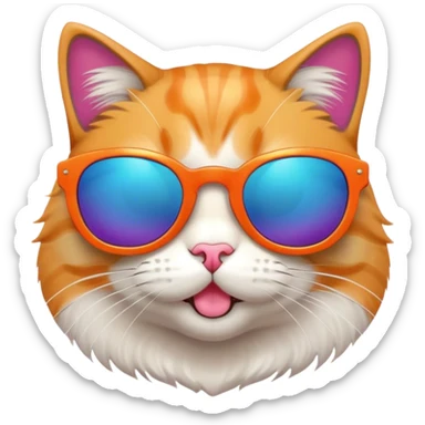 Cat with sunglasses sticker