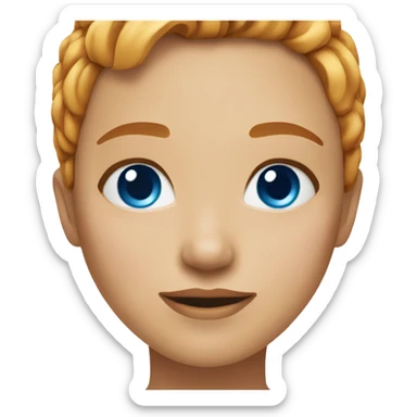 Pretty girl, ginger short brownish hair with bright blue eyes blonde eyebrows  sticker