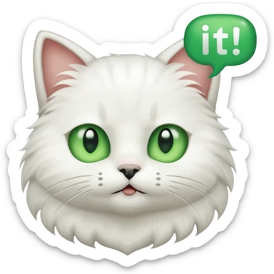 cat with speech bubble saying  "i hate it here" sticker