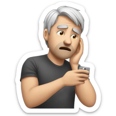 sad man taking a selfie wiith his phone while crying sticker