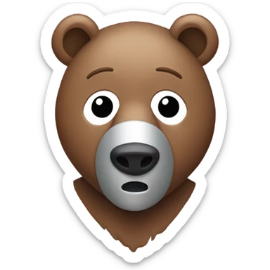 Bear with a facemask sticker