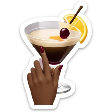 A girl hand with burgundy painted nails holding an espresso martini glass (1 item) sticker