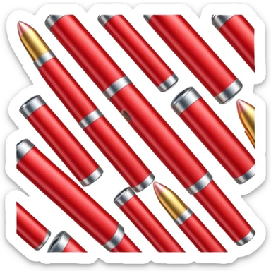 Red color shot gun cartridge  sticker