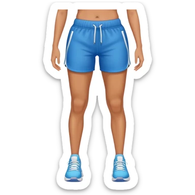front view of full legs female with gym shorts sticker