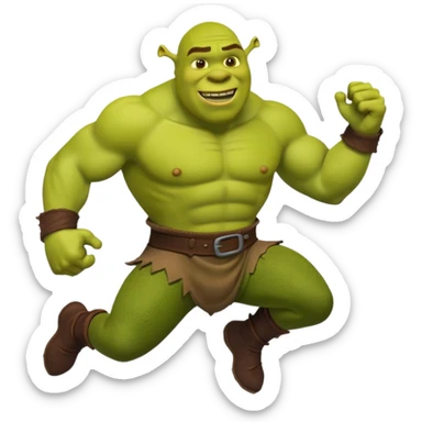 Jumping Shrek sticker