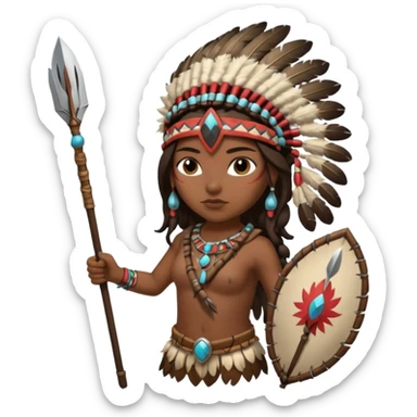 Native American girl warrior  sticker