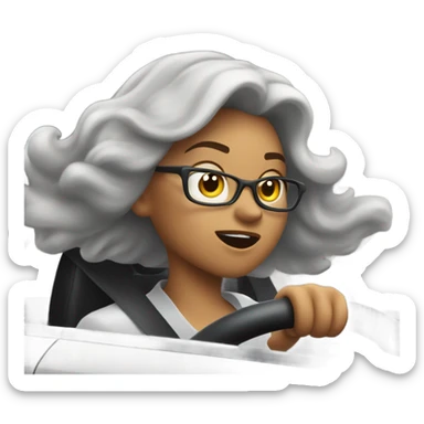 Lady driving crazy  sticker