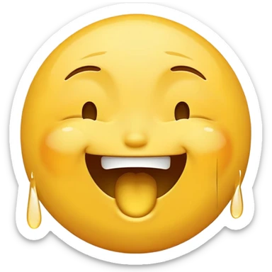 emoji face transitioning between laughing and crying emotions sticker