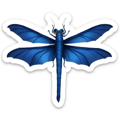 a dark blue dragon flies sticker