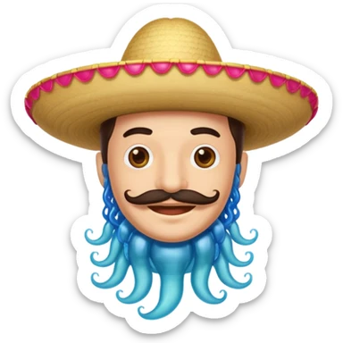 Un portugais avec une moustache mexicaine qui rigole  sticker