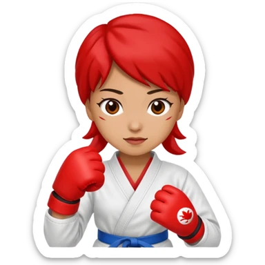 karate lady, red glove sticker