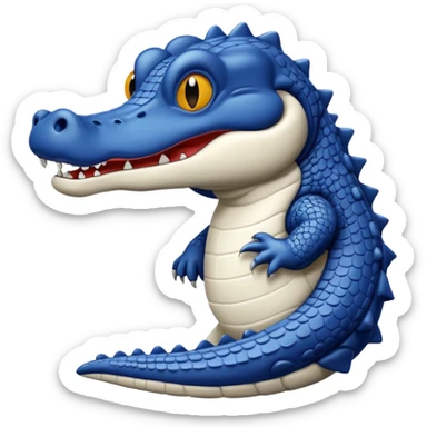 simple gator icon line art black and white sticker