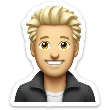 proud grinning white man with spike hair sticker