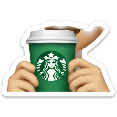 girl with brown hair drinking starbucks sticker