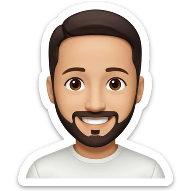 AJ McLean from Backstreet Boys with dark brown hair, white outfit sticker