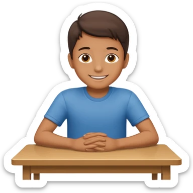 niño montado en una mesa sticker