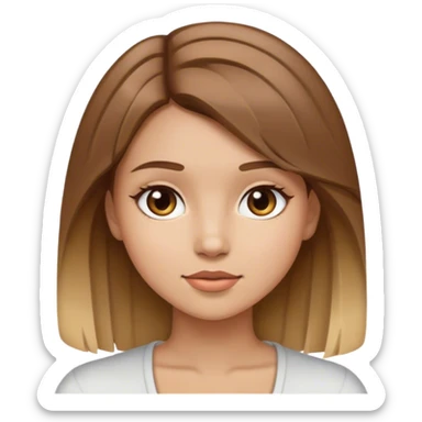 Chica con pelo marrón con mechas rubias  sticker