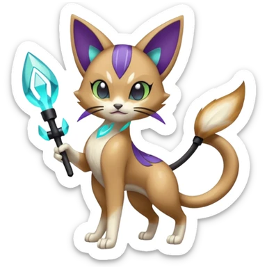 Meloetta-Purrloin-Electrike-Pokémon-Fakémon-fusion-hybrid-creature sticker