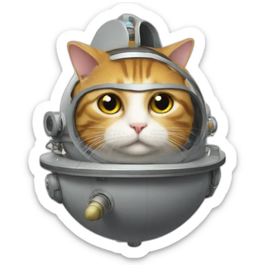 An intellectual cat on a rocket to the moon sticker