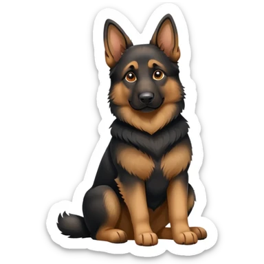 Black tan german shepherd stting sticker